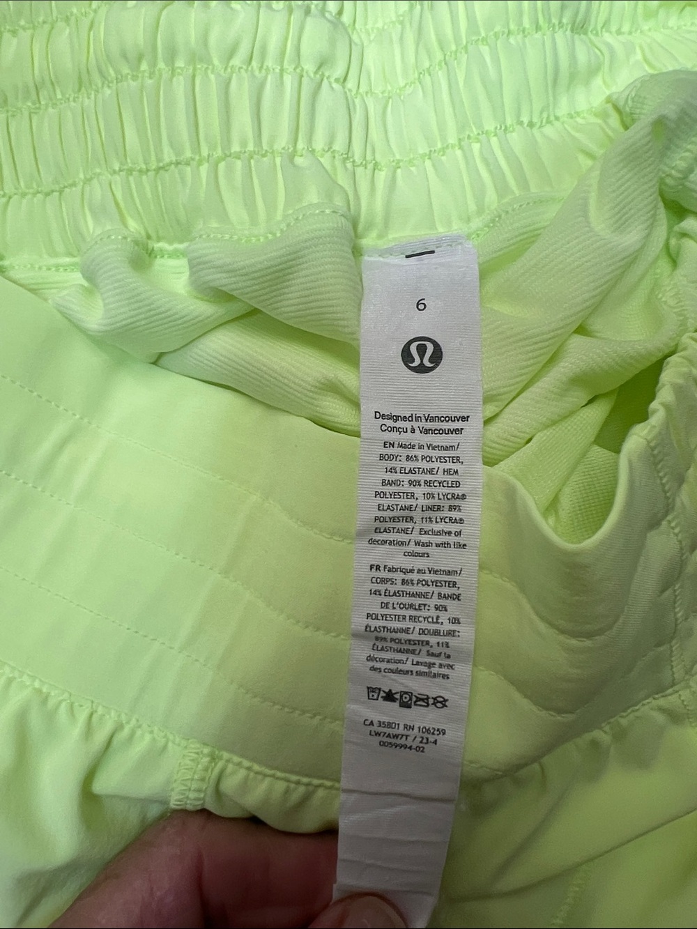 Lululemon Hotty Hot High-Rise Short 4” Highlight Yellow, Size 6, W7AW7T, EUC - Picture 8 of 11